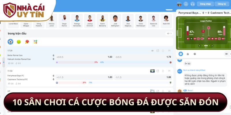 10 sân chơi cá cược bóng đá được săn đón